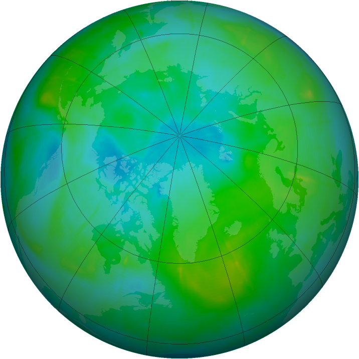Arctic ozone map for 18 August 2009